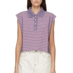 MM6 Maison Margiela Purple Striped Polo Tank Top